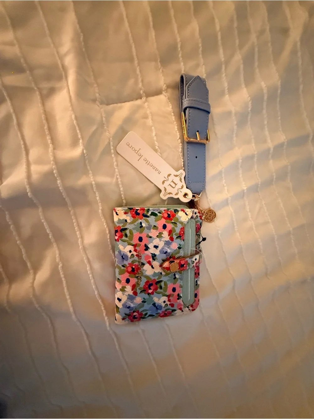 Nanette Lepore Mint & Blue Floral Cardholder Keyholder with Floral Pouch